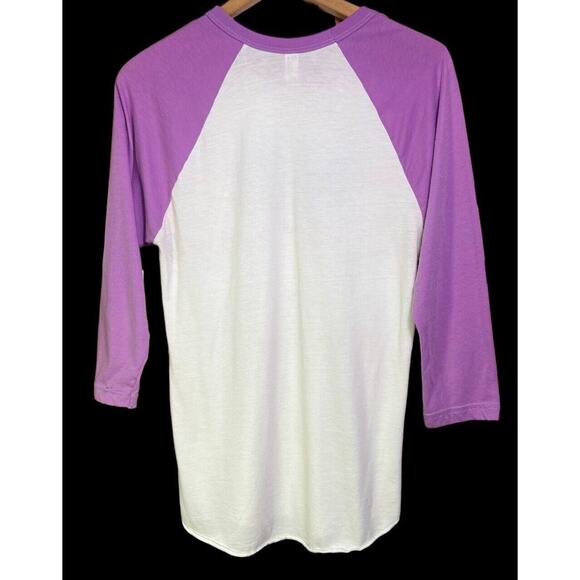 Womens T Shirt American Apparel Purple Raglan State Of Montana Size Small - Picture 3 of 7